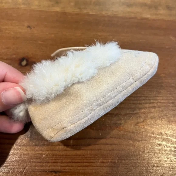 Vintage Baby Newborn Girl's Girls Crib Shoes Booties Rabbit Ears Rabbit Fur Pink - Picture 6 of 7